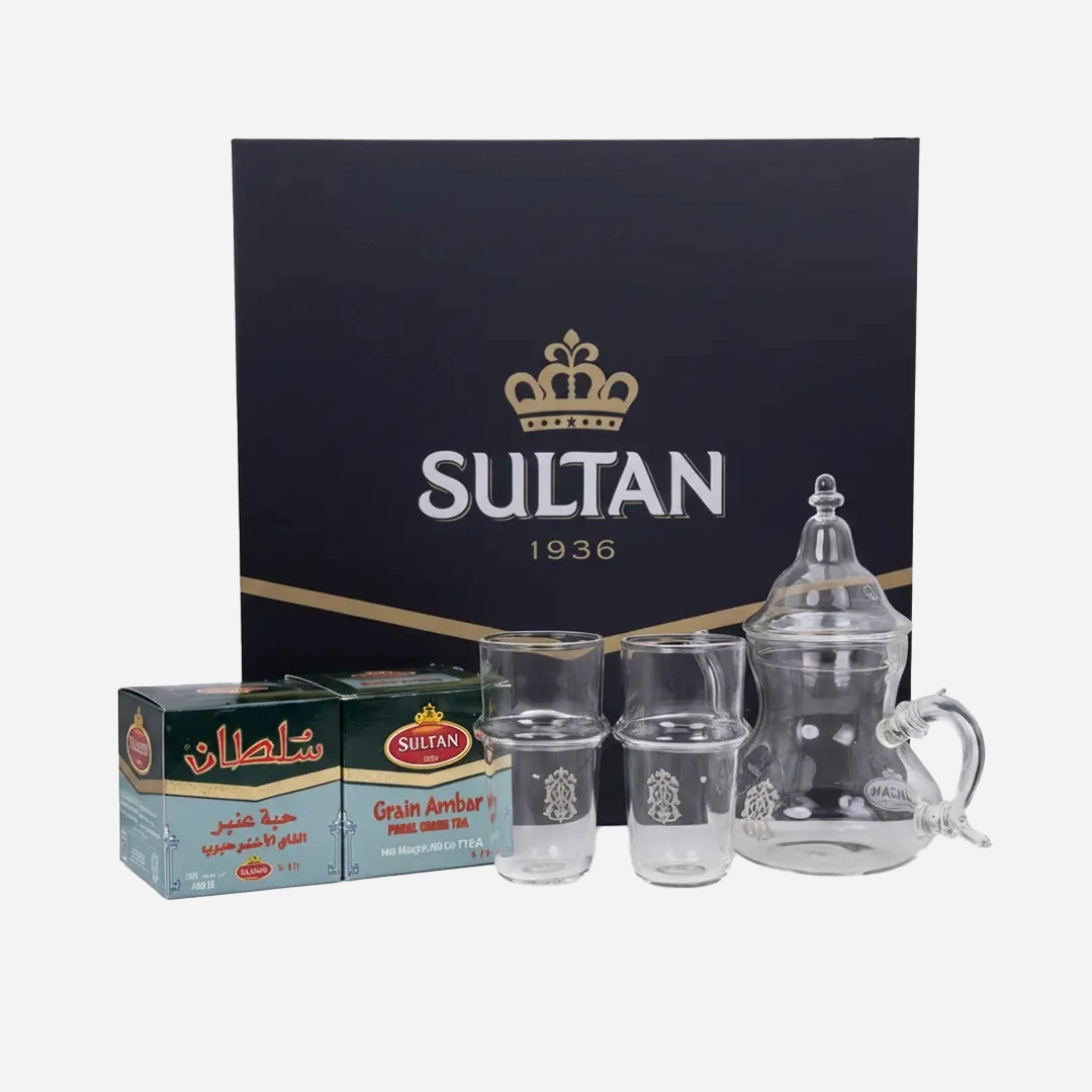 Sultan Complete Tea Serving Set+2\200g Sultan Amber Grain Tea. - Thiafa ...